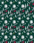 White Snowflake Pine Berry Garland Rug