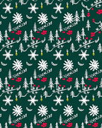 White Snowflake Pine Berry Garland Rug