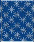 Winter Blue Snowflake Motif Rug