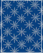 Winter Blue Snowflake Motif Rug