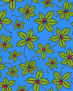 Vibrant Green Leaf Berry Cluster Rug