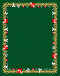 Emerald Green Red White Gilded Frame Rug