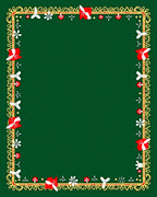 Emerald Green Red White Gilded Frame Rug