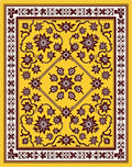 Golden Starburst Floral Border Rug