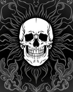 Dark Skull Floral Swirls Rug