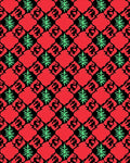 Crimson Emerald Arabesque Lattice Rug