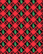 Crimson Emerald Arabesque Lattice Rug