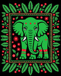 Green Elephant Surrounded By Foliage Rug
