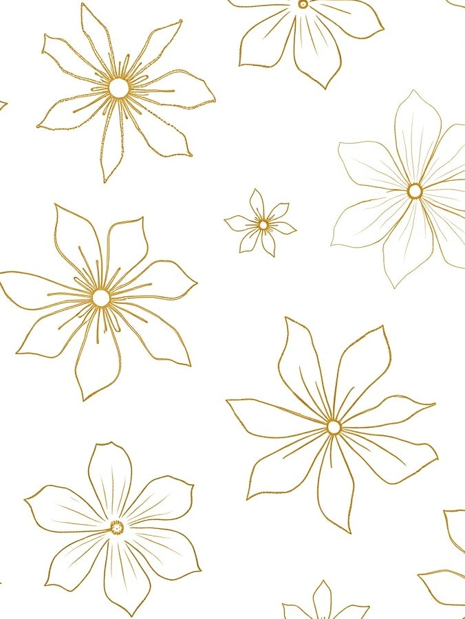 Golden Outline Floral Meadow Rug