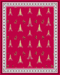 Crimson Pinecone Forest Whimsical Border Rug