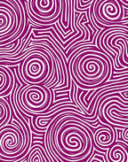 Deep Plum Swirl Abstract Line Art Rug