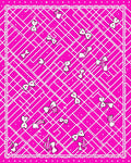 Hot Pink Bow Grid Scatter Rug