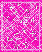 Hot Pink Bow Grid Scatter Rug