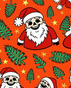 Spooky Santa Christmas Tree Yellow Stars Rug