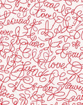 Crimson Script Heart Letters Rug