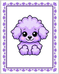 Lavender Poodle Kawaii Cartoon Rug
