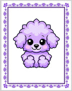 Lavender Poodle Kawaii Cartoon Rug
