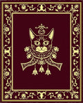 Regal Feline Crimson Ornamental Brocade Rug