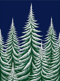 Dark Forest Pine Trees Rug