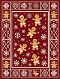 Festive Gingerbread Snowflake Medallion Rug
