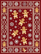 Festive Gingerbread Snowflake Medallion Rug