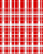 Classic Red White Tartan Plaid Rug