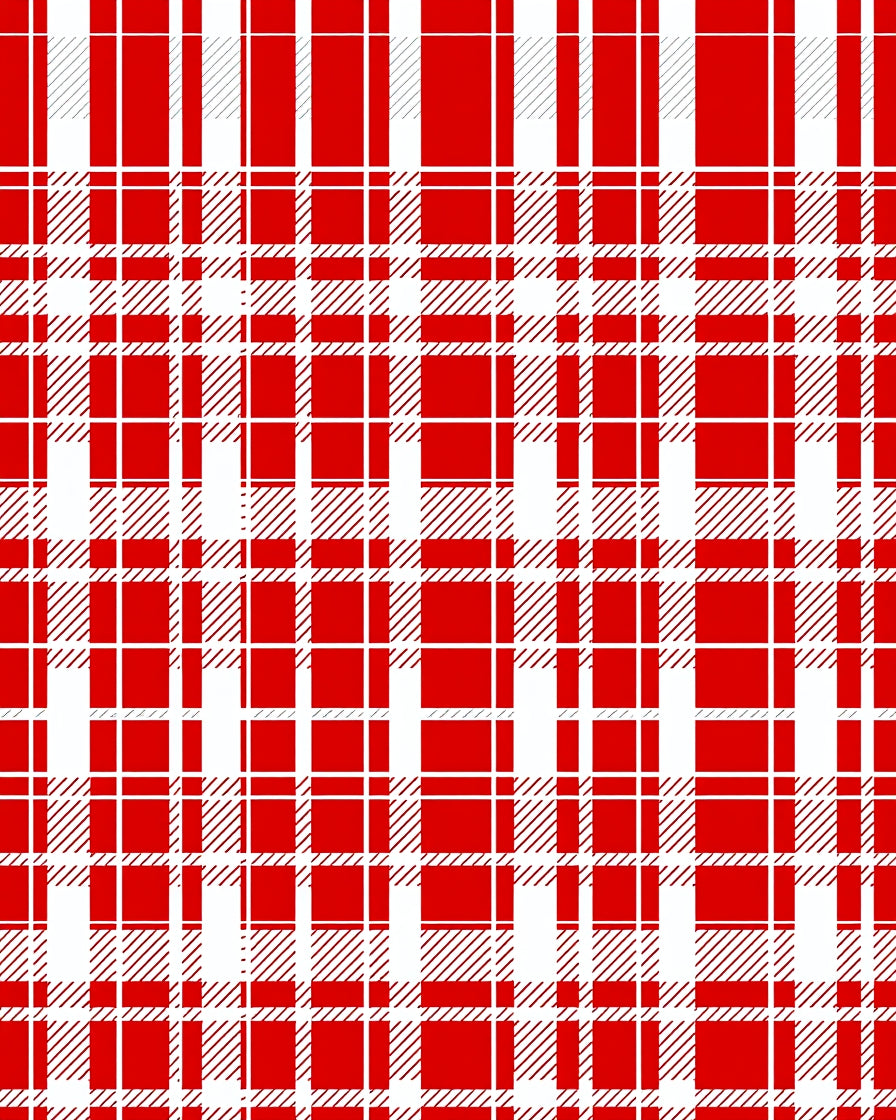 Classic Red White Tartan Plaid Rug
