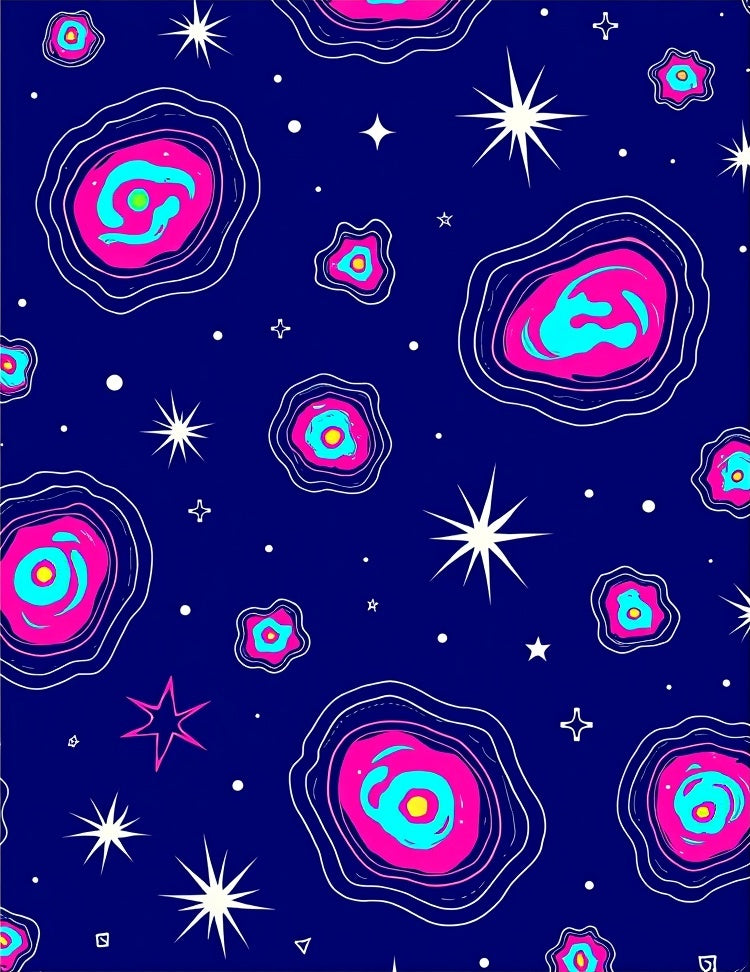 Cosmic Pink Galaxy Swirl Rug
