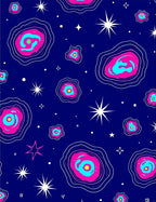 Cosmic Pink Galaxy Swirl Rug