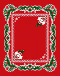Red Evergreen Holly Santa Border Rug