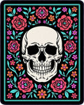 Whimsical Skull Floral Surround Rug
