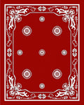 Classic Red Floral Medallion Border Rug