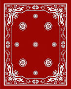Classic Red Floral Medallion Border Rug