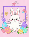 Cute Bunny With Easter Eggs Rug