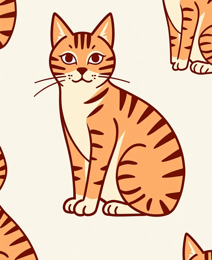 Playful Orange Tabby Cat Repeat Rug