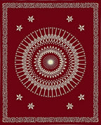 Crimson Medallion Star Border Rug