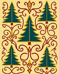 Teal Evergreen Vines Festive Rug