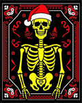 Yellow Skeleton Christmas Black Rug