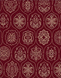 Deep Crimson Intricate Medallion Mandala Rug