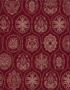 Deep Crimson Intricate Medallion Mandala Rug