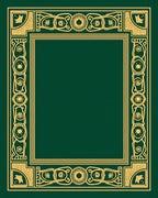 Emerald Gold Celtic Knot Border Rug