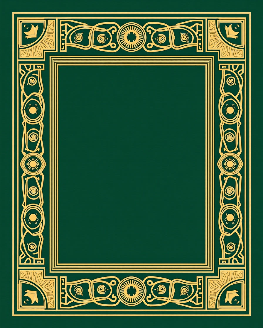 Emerald Gold Celtic Knot Border Rug