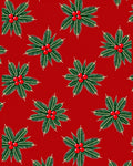 Festive Red Evergreen Holly Cluster Rug