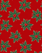 Festive Red Evergreen Holly Cluster Rug