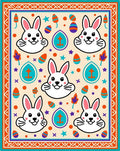 Whimsical Bunny Easter Egg Jubilee Rug