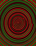 Psychedelic Red Green Concentric Circles Rug