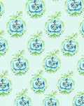 Light Blue Orb Botanical Ornament Rug