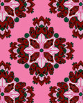 Crimson Pink Emerald Mandala Blooms Rug
