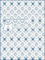 Navy Blue Floral Medallion Arrangement Rug