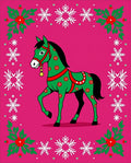 Green Festive Horse Snowflake Garland Rug